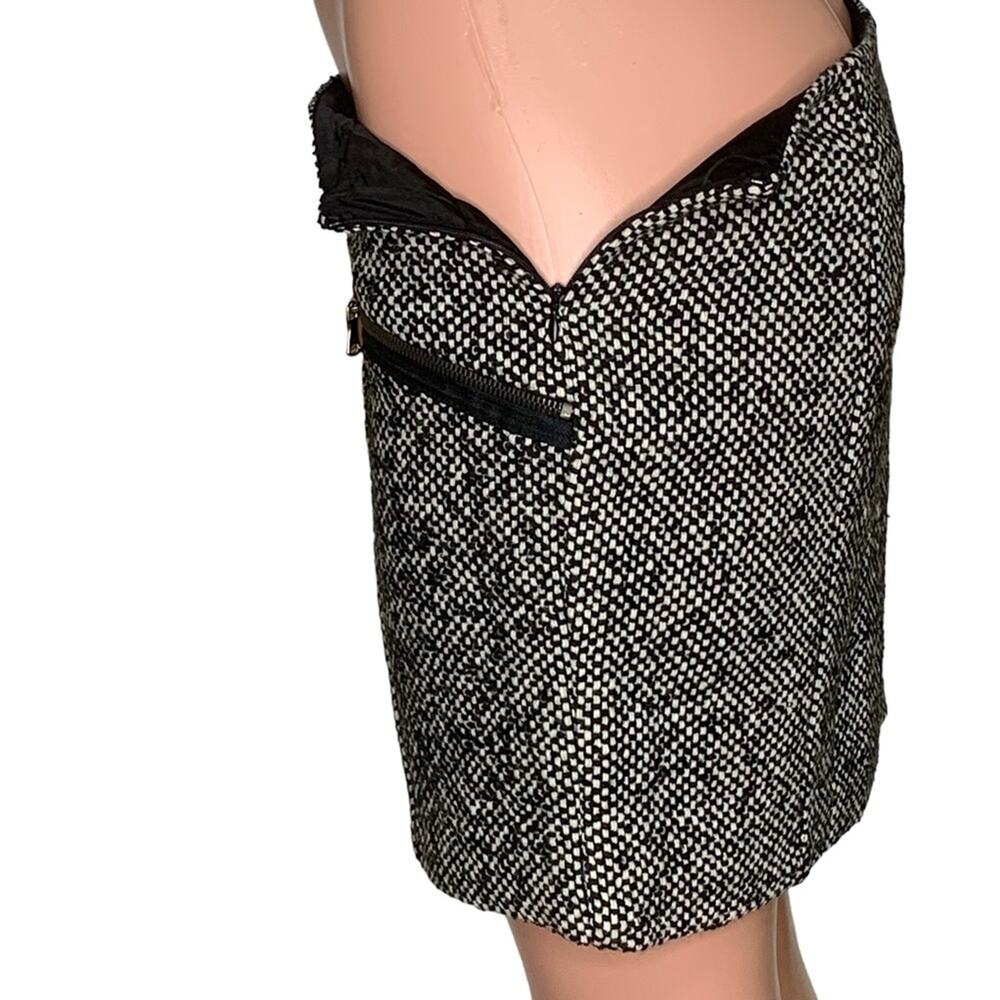 Zara Basic Skirt Gray Tweed Full Lining Hidden Si… - image 6